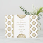 Invitation basket-ball doré motif (Debout devant)
