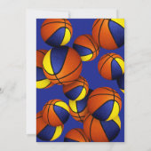 Invitation basket-ball en or bleu enfants sport (Dos)