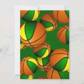 Invitation basket-ball en or vert enfants sport (Dos)