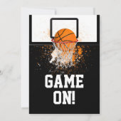 Invitation Basket-ball et sport de cerceau fête d'anniversair (Dos)