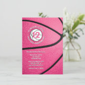 Invitation basket-ball féminin rose (Debout devant)