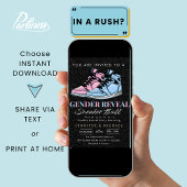 Invitation Basket Ball Genre Révéler Bleu ou Rose