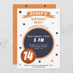 Invitation Basket-ball moderne Sports thématiques