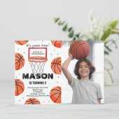 Invitation Basket-ball modifiable Anniversaire Photo Invitati (Debout devant)