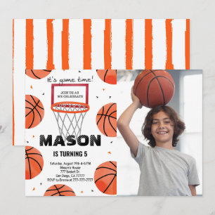 Invitation Basket-ball modifiable Anniversaire Photo Invitati