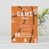 Invitation Basket-ball N'importe quel âge Anniversaire Sports (Debout devant)