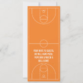 Invitation Basket-ball Orange Noir Anniversaire Billet (Dos)