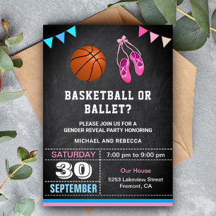 Invitation Basket-ball ou Ballet Revevela Party