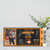 Invitation Basket-ball personnalisé Billet d'anniversaire ave (Debout devant)