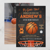 Invitation Basket-ball personnel Anniversaire avec photo (Devant / Derrière)