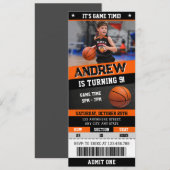 Invitation Basket-ball personnel Billet d'anniversaire avec i (Devant / Derrière)