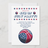 Invitation Basket-ball pour fête du 4 juillet (Devant)
