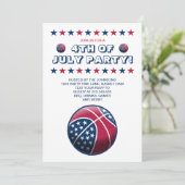Invitation Basket-ball pour fête du 4 juillet (Debout devant)