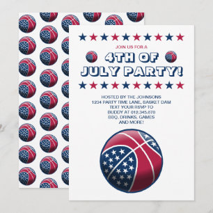 Invitation Basket-ball pour fête du 4 juillet