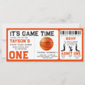 Invitation basket-ball première année en bas 1er anniversaire (Devant)