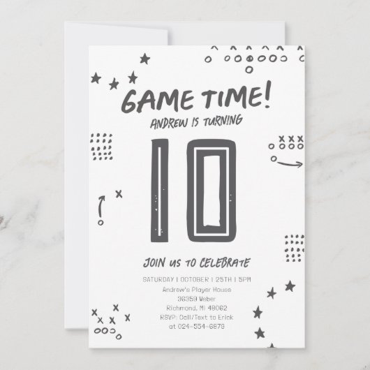 Invitation Basket-ball simple personnel Anniversaire (Devant)