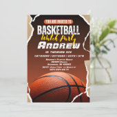Invitation Basket-ball simple personnel Anniversaire avec pho (Debout devant)