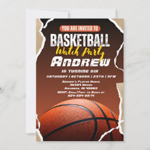 Invitation Basket-ball simple personnel Anniversaire avec pho