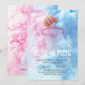 Invitation Basket-ball Sport Bébé Genre Reveal Party (Devant / Derrière)