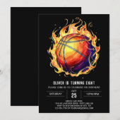 Invitation Basket-ball sport élégant et modifiable Anniversai (Devant / Derrière)