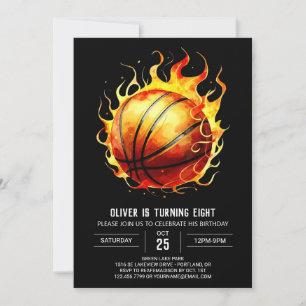 Invitation Basket-ball sur mesure Boho pour enfants Anniversa