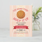 Invitation Basket-ball tendance et Ribbon Anniversaire (Debout devant)