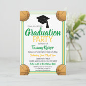 Invitation Basket-ball Vert et Or (Debout devant)