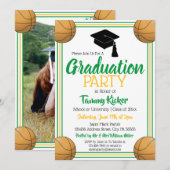 Invitation Basket-ball Vert et Or (Devant / Derrière)