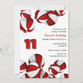 Invitation basket blanc rouge enfants sport (Devant)