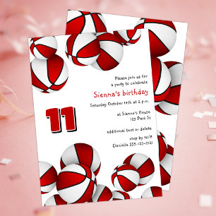 Invitation basket blanc rouge enfants sport