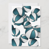 Invitation Basket blanc turquoise filles sport (Dos)