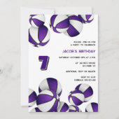 Invitation basket blanc violet gamins sport anniversaire (Devant)