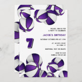 Invitation basket blanc violet gamins sport anniversaire (Devant / Derrière)