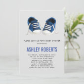 Invitation Basket bleu Baby shower Invitation, Baby Boy (Debout devant)
