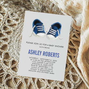 Invitation Basket bleu Baby shower Invitation, Baby Boy