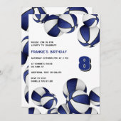 Invitation basket bleu blanc enfants sport (Devant / Derrière)