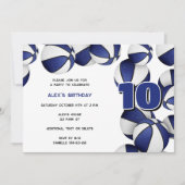 Invitation basket bleu blanc garçons filles fête d'anniversai (Devant)