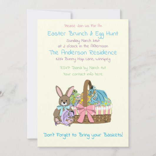 Invitation Basket de Pâques (Devant)