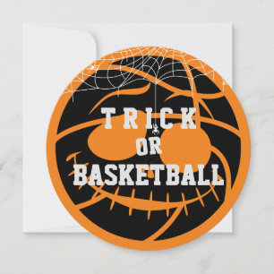 Invitation Basket d'Halloween Ball Trick ou Basketball Annive