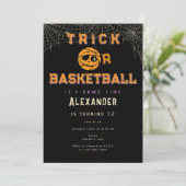 Invitation Basket d'Halloween Ball Trick ou Basketball Annive (Debout devant)