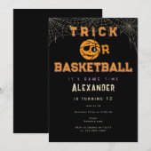 Invitation Basket d'Halloween Ball Trick ou Basketball Annive (Devant / Derrière)