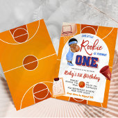 Invitation Basket moderne Rookie African Boy 1er anniversaire