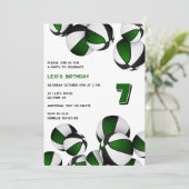 Invitation basket noir vert enfants sport (Debout devant)