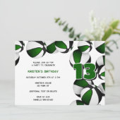 Invitation basket noir vert filles garçons fête d'anniversair (Debout devant)