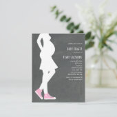 Invitation Basket rose Baby shower de la pompe bébé (Debout devant)