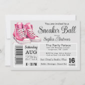 Invitation Basket rose Ball Anniversaire Fête de chaussures É (Devant)