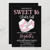 Invitation Basket rose Bash fête d'anniversaire (Devant / Derrière)