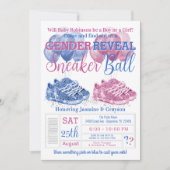 Invitation Basket rose bleu Ball Baby shower de révélation de (Devant)