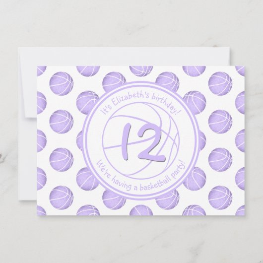 Invitation basket violet pastel motif (Dos)