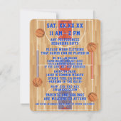 Invitation Basketball Anniversaire de la fête Photo (Dos)